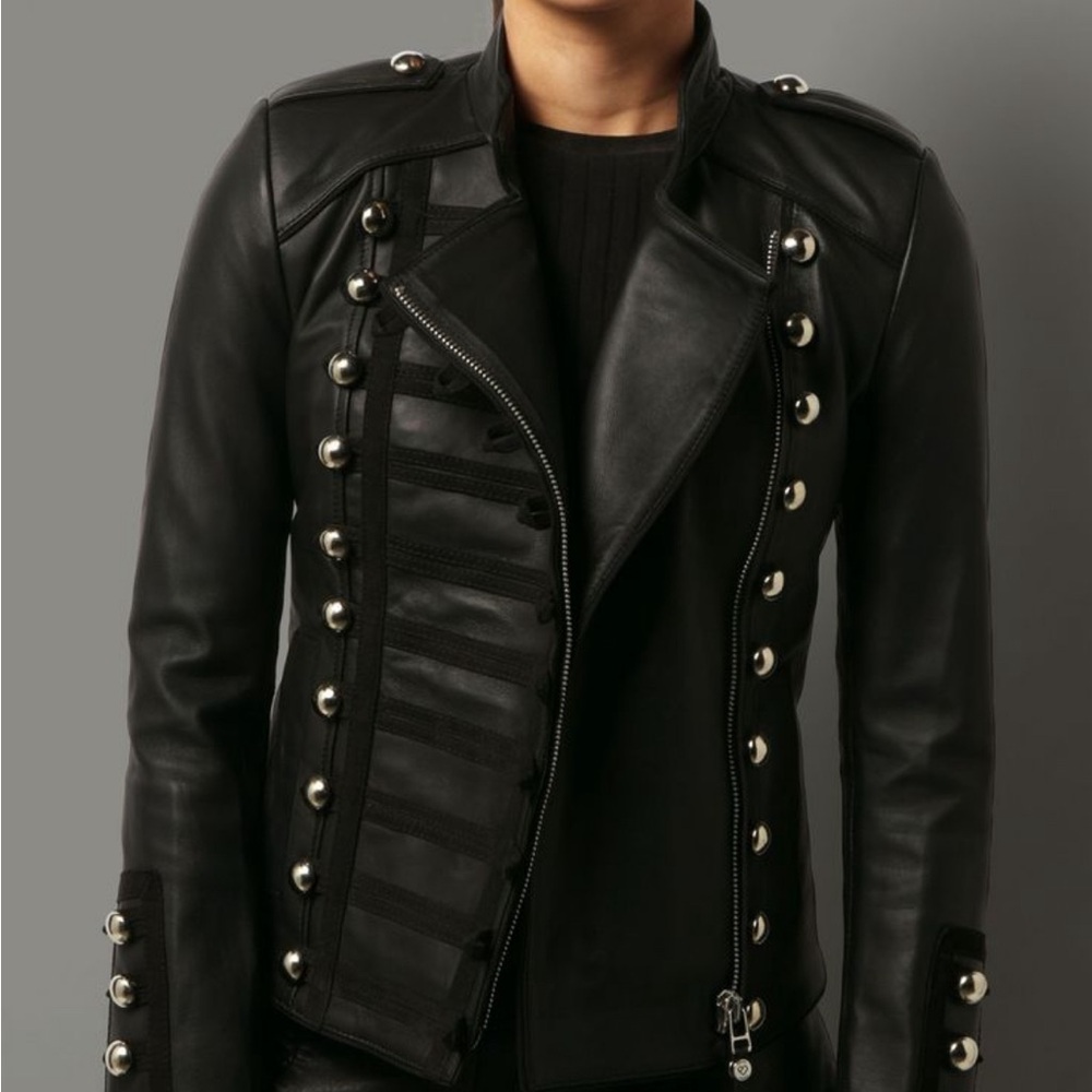 Boda Skins Black Napa Sheep leather Napoleon V2 biker jacket - Picture 5 of 15